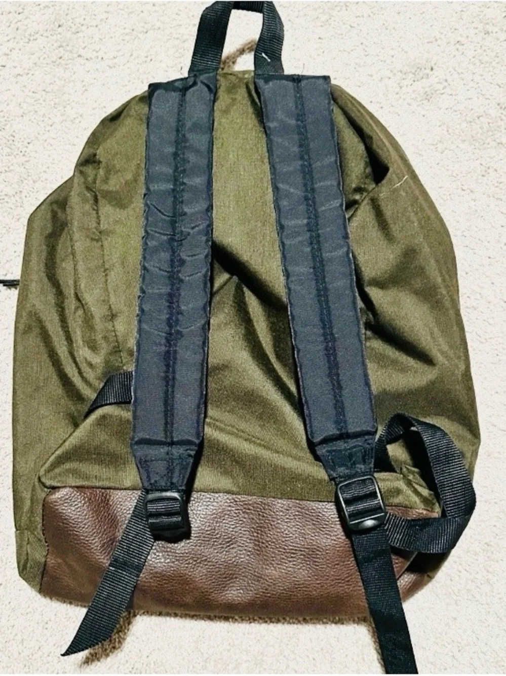 Eastpak Olive Green Backpack with Brown Base - Casual Everyday Pack
